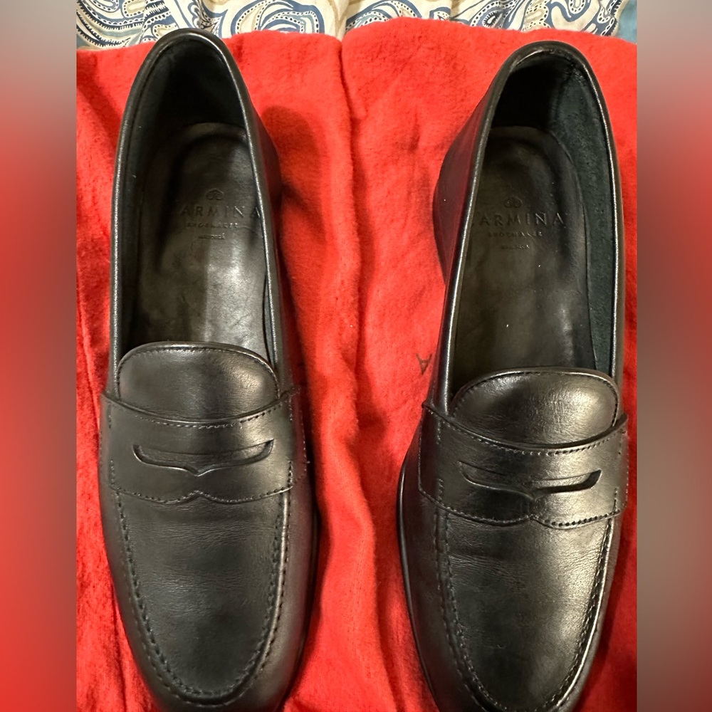 Carmina black unlined loafer UK 6.5/US7.5 - Picture 4 of 5